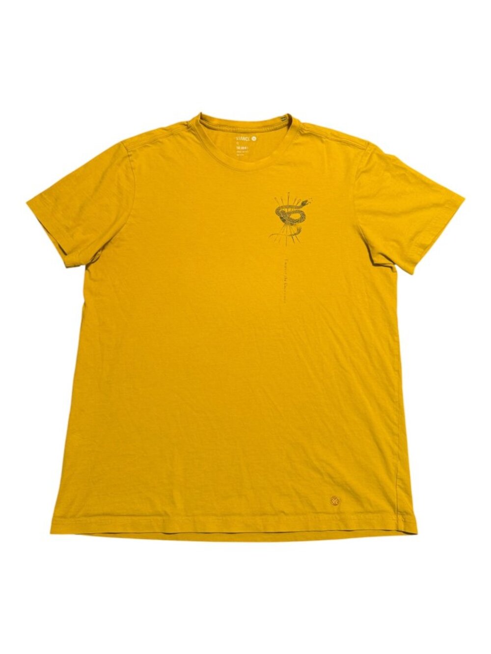 Stance Men's The Crew T Shirt w/Snake & Needles Graphic Sz: Xl Yellow Check Desc